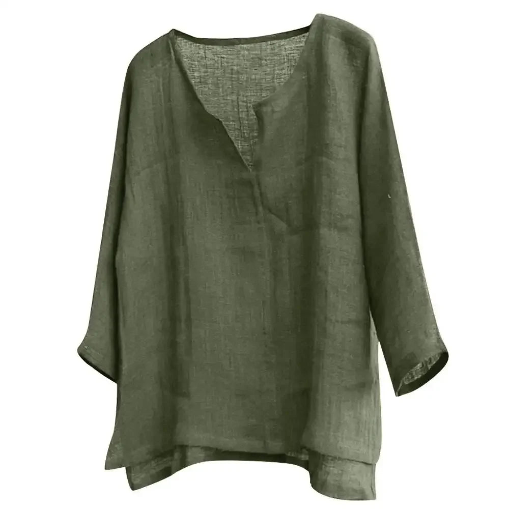 Nouvelle chemise en lin pour homme, coupe ample, respirante, couleur unie, manches longues, chemise hawaïenne décontractée.