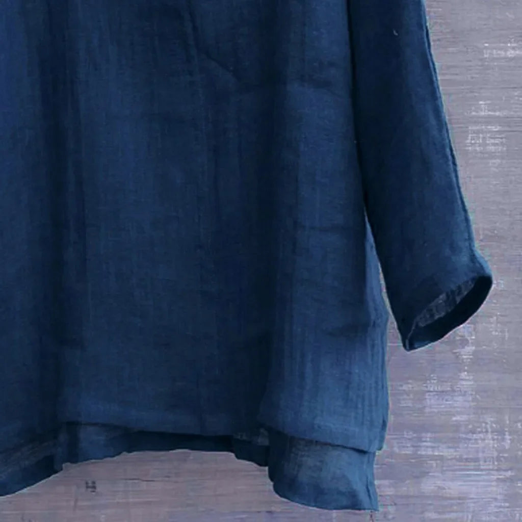 Nouvelle chemise en lin pour homme, coupe ample, respirante, couleur unie, manches longues, chemise hawaïenne décontractée.