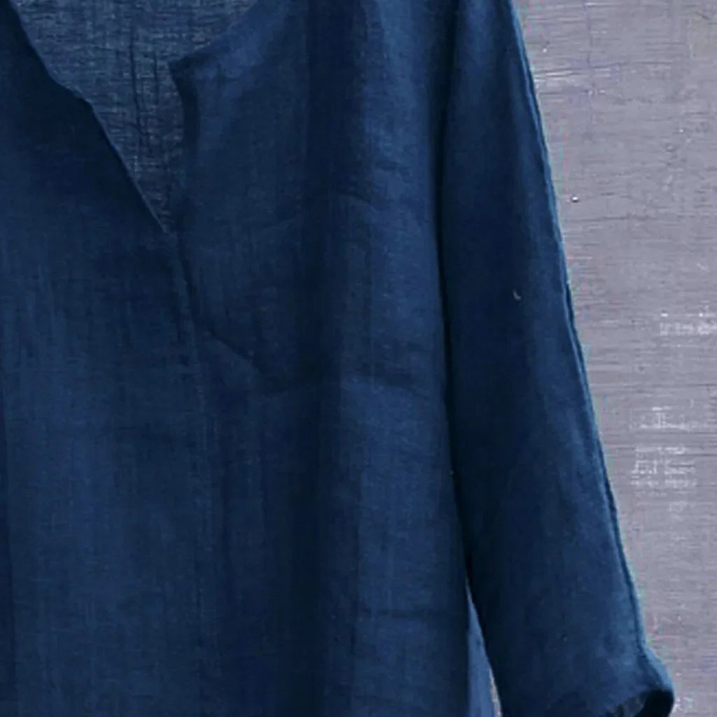 Nouvelle chemise en lin pour homme, coupe ample, respirante, couleur unie, manches longues, chemise hawaïenne décontractée.