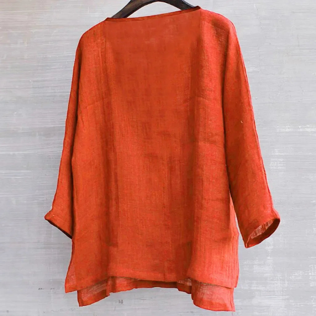 Nouvelle chemise en lin pour homme, coupe ample, respirante, couleur unie, manches longues, chemise hawaïenne décontractée.