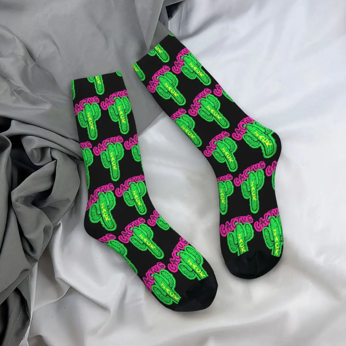 Automne-Hiver Harajuku Homme / Femme Cactus Jack La Flame Chaussettes Travis Scott Chaussettes originales et antidérapantes