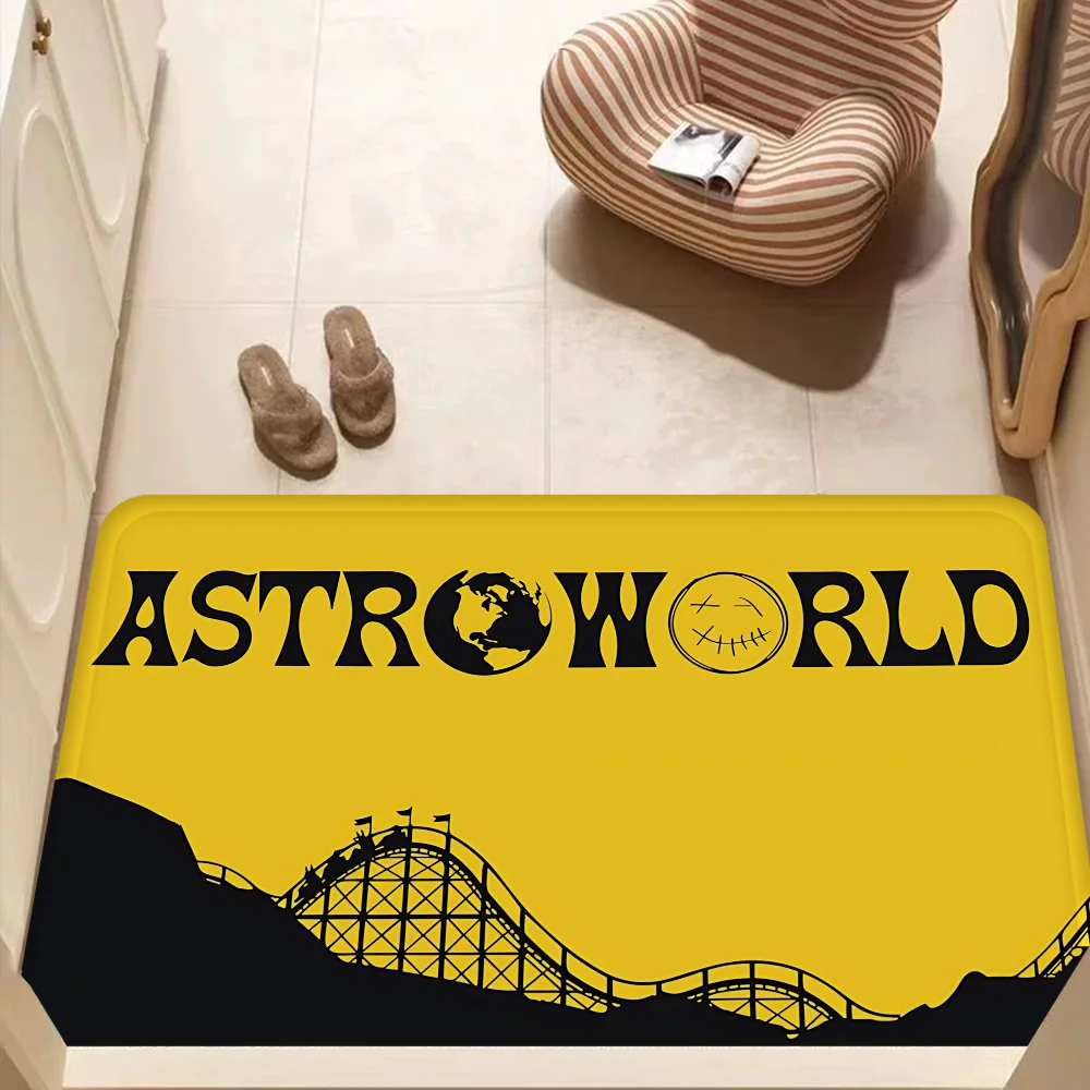 Tapis de chambre Travis Scott Astroworld antidérapants absorbant l'eau, longs coussins, tapis de chambre, paillasson de bienvenue