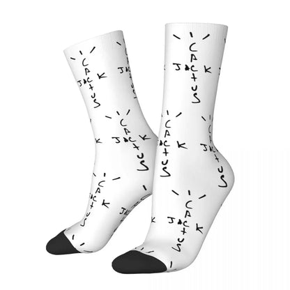 Chaussettes d'hiver chaudes pour femmes et hommes Cactus-Jack LOOK MOM I CAN FLY ASTROWORLD Hip Hop Travis Scott Chaussettes de football antidérapantes