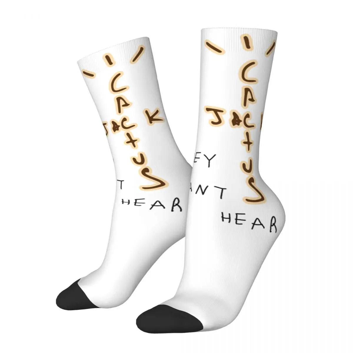 Chaussettes montantes Travis Scott amusantes en polyester, mi-mollet, pour femmes et hommes