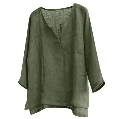 Nouvelle chemise en lin pour homme, coupe ample, respirante, couleur unie, manches longues, chemise hawaïenne décontractée.