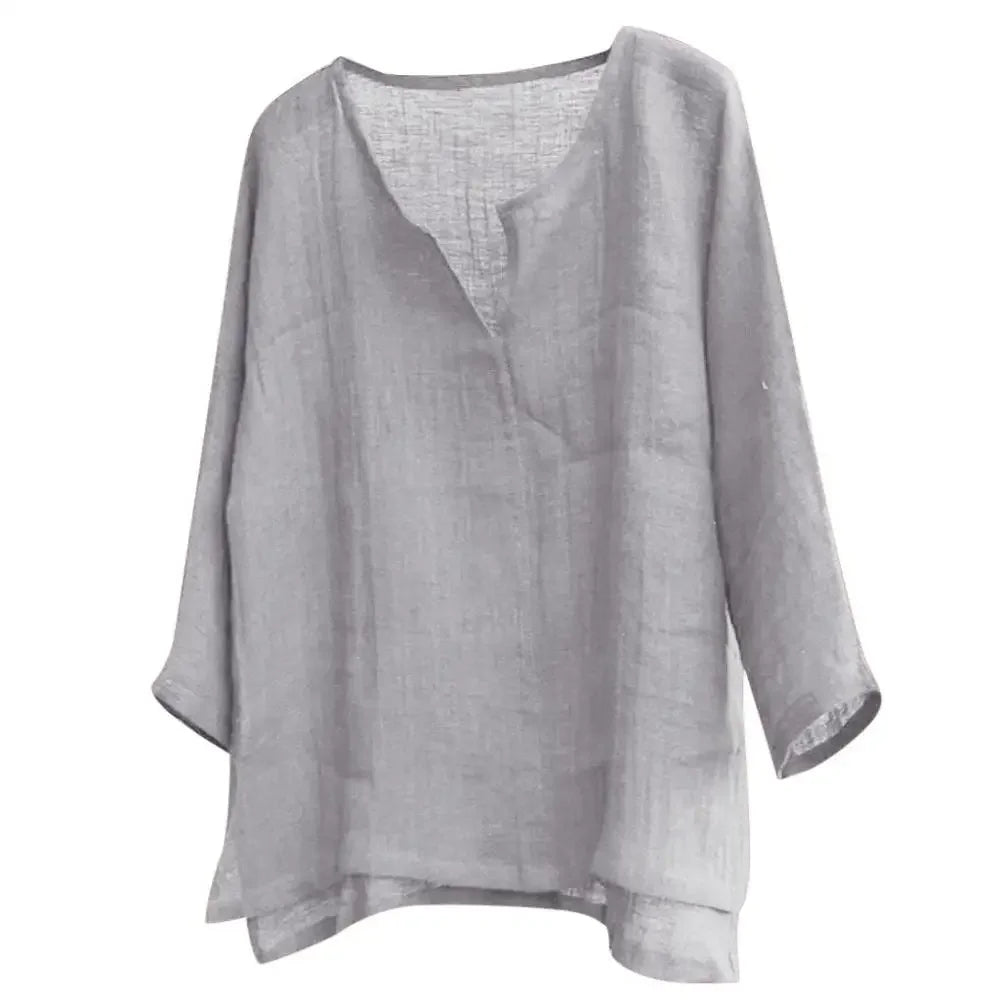 Nouvelle chemise en lin pour homme, coupe ample, respirante, couleur unie, manches longues, chemise hawaïenne décontractée.
