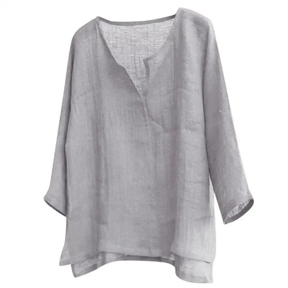 Nouvelle chemise en lin pour homme, coupe ample, respirante, couleur unie, manches longues, chemise hawaïenne décontractée.