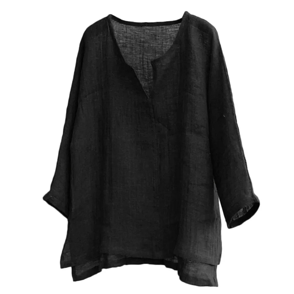 Nouvelle chemise en lin pour homme, coupe ample, respirante, couleur unie, manches longues, chemise hawaïenne décontractée.