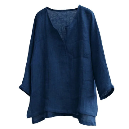 Nouvelle chemise en lin pour homme, coupe ample, respirante, couleur unie, manches longues, chemise hawaïenne décontractée.
