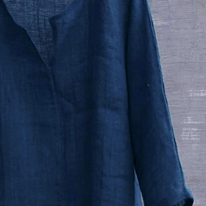 Nouvelle chemise en lin pour homme, coupe ample, respirante, couleur unie, manches longues, chemise hawaïenne décontractée.