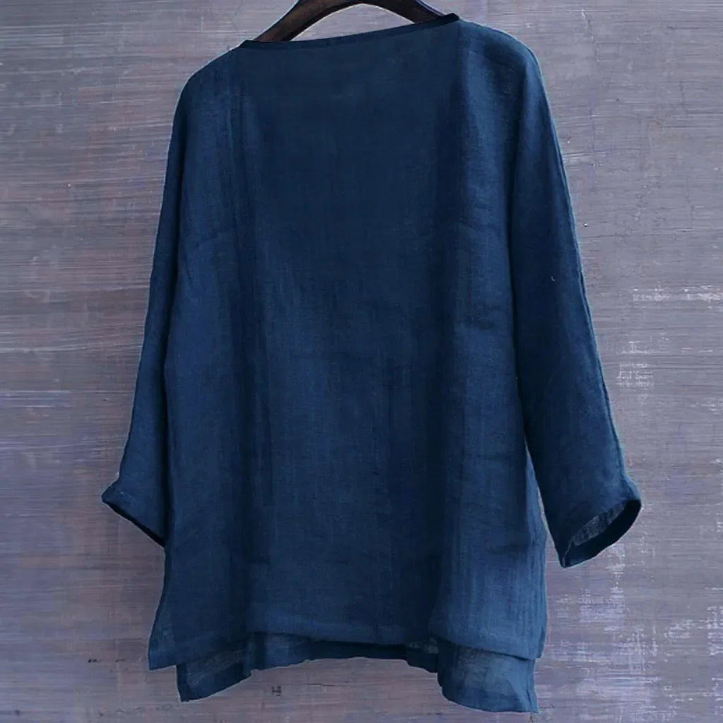 Nouvelle chemise en lin pour homme, coupe ample, respirante, couleur unie, manches longues, chemise hawaïenne décontractée.