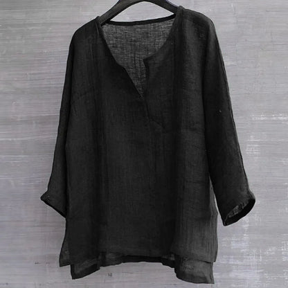 Nouvelle chemise en lin pour homme, coupe ample, respirante, couleur unie, manches longues, chemise hawaïenne décontractée.