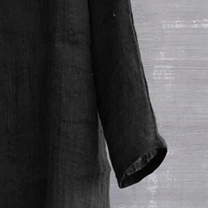 Nouvelle chemise en lin pour homme, coupe ample, respirante, couleur unie, manches longues, chemise hawaïenne décontractée.