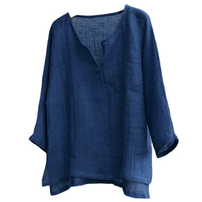 Nouvelle chemise en lin pour homme, coupe ample, respirante, couleur unie, manches longues, chemise hawaïenne décontractée.