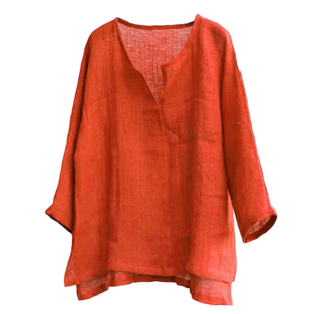 Nouvelle chemise en lin pour homme, coupe ample, respirante, couleur unie, manches longues, chemise hawaïenne décontractée.