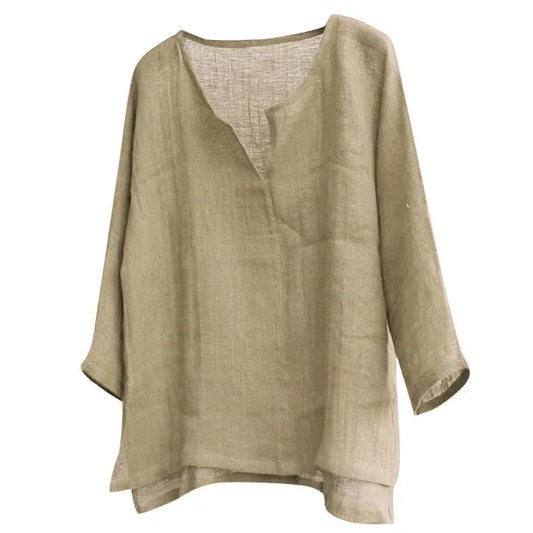 Nouvelle chemise en lin pour homme, coupe ample, respirante, couleur unie, manches longues, chemise hawaïenne décontractée.