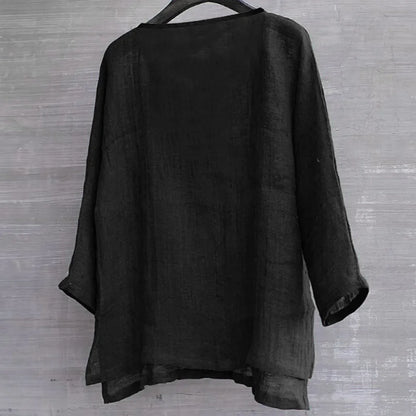 Nouvelle chemise en lin pour homme, coupe ample, respirante, couleur unie, manches longues, chemise hawaïenne décontractée.