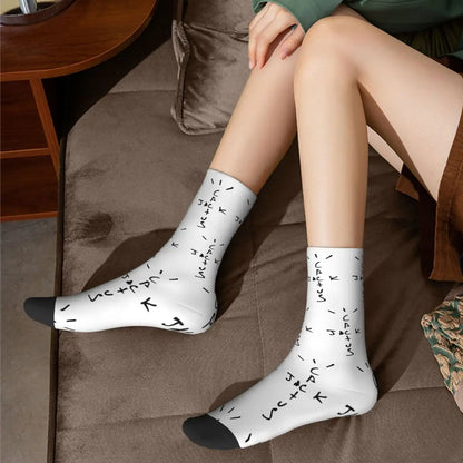 Chaussettes d'hiver chaudes pour femmes et hommes Cactus-Jack LOOK MOM I CAN FLY ASTROWORLD Hip Hop Travis Scott Chaussettes de football antidérapantes