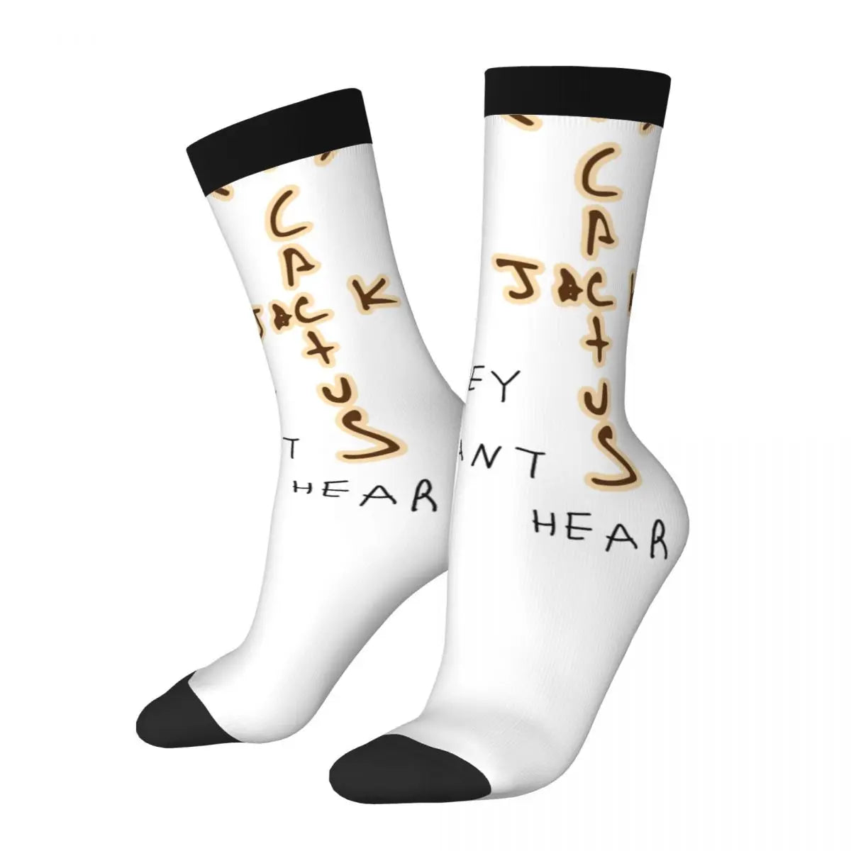 Chaussettes montantes Travis Scott amusantes en polyester, mi-mollet, pour femmes et hommes